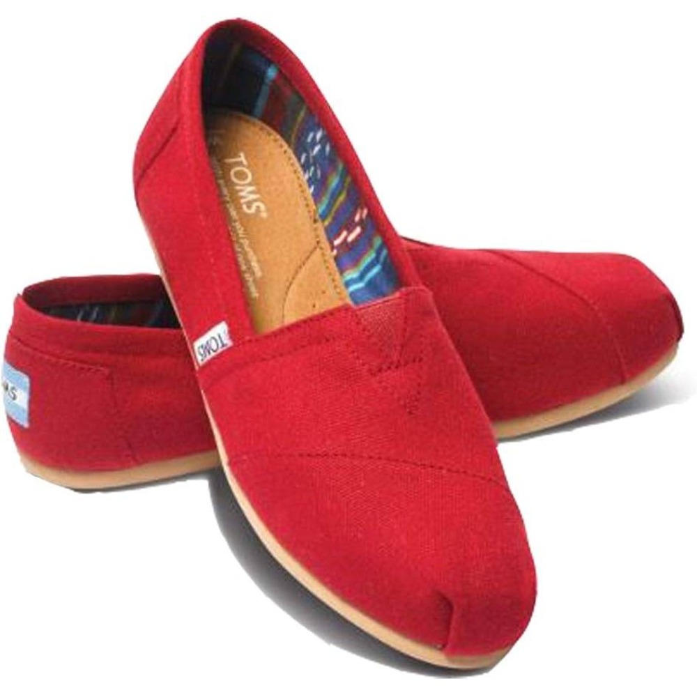 55. TOMS Women's Alpargata Loafer Flat Red Canvas in size 7.5